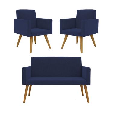 Imagem de Kit Namoradeira + 02 Poltronas Decorativas Nina Promoção