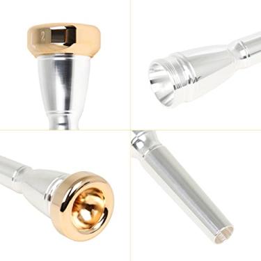 Imagem de Bocal de Trompete Profissional Conjunto de Bocal de Prata Hastes de Latão Com 4 Xícaras de Ouro