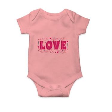 Imagem de Body Bebê Infantil Personalizada Frase Amor Love Carinho Roupa De Bebê
