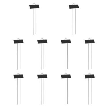 Imagem de Fenteer 10 peças Tags de planta de metal Categoria Categoria Tag Water Resistente à água Plantando estacas de planta de mudas para sementes para sementes, Preto