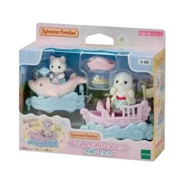 Imagem de Chaveiro De Barco Com Golfinho E Gato, Boneca De Famílias Sylvanian, M