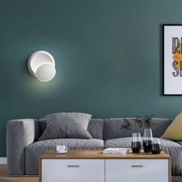 Imagem de GZZBMY Iluminação LED de parede interna giratória de 350 graus, ângulo ajustável, arandela, luminárias modernas de metal para quarto, banheiro, sala de estar, corredor (luz branca, branca)
