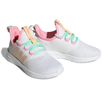 Imagem de adidas Tênis infantil Cloudfoam Pure 2.0, Núcleo branco/laranja ácido/rosa feixe, 4 Big Kid