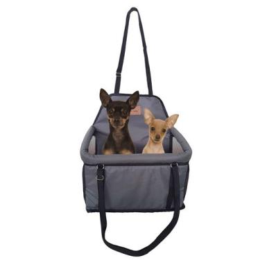 Imagem de Assento Pet Cadeira Transporte Para 2 Pets Juntos no Carro Cadeirinha 