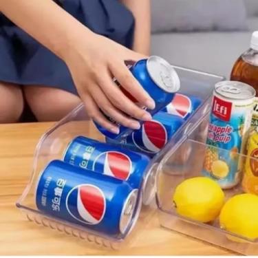 Imagem de Organizador de Latas para Geladeira em Acrílico, Porta Bebidas, Refrigerantes, 9 latas