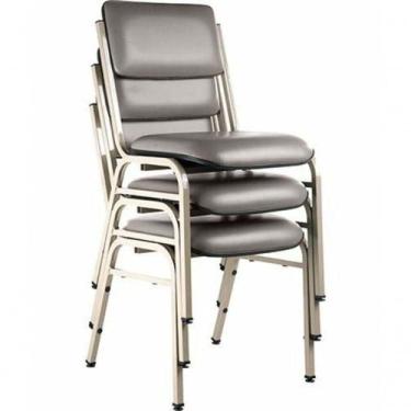 Imagem de Kit Com 3 Cadeiras Para Auditórios Linha Hotel Smart Cinza - DESIGN OF