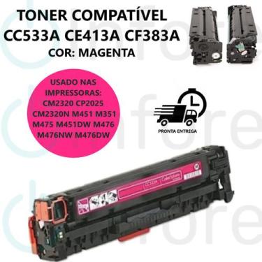 Imagem de Toner Compatível Cc533a Cf383a Ce413a Comp. M541 M351 M475 M451DW CM23