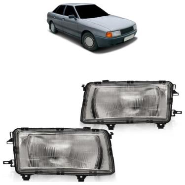 Imagem de Farol Dianteiro A80 1986 1987 1988 1989 1990 1991 Lente Estriada Vidro