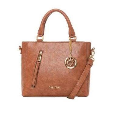 Imagem de Bolsa Feminina Rafitthy Tote Média Pingentes Caramelo-Feminino