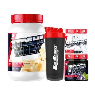 Imagem de Kit Xtreme Whey900g 100 Creatina150g Forza Max300g Coquet - Bio Sport 
