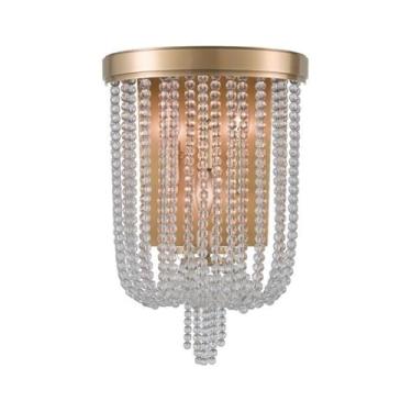 Imagem de Hudson Valley Lighting 9000-AGB Royalton - Arandela de parede com três luzes - 30 cm de largura por 45 cm de altura, acabamento em latão envelhecido com cristal transparente