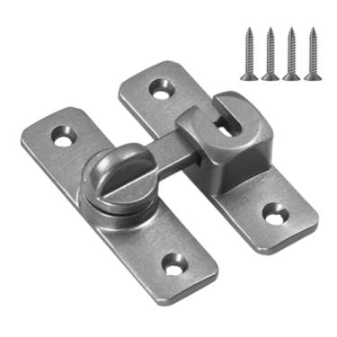 Imagem de WeiLaiKeQi Trava para porta de celeiro, fechadura para porta de correr, ferragem, liga de zinco, 90/180 graus para guarda-roupas, armários, garagem, quarto, Cinza