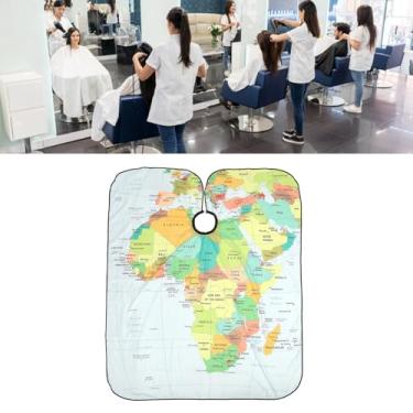 Imagem de Sonew Capa de Corte de Cabelo Sonew, Avental de Cabeleireiro Com Design de Mapa e Ajuste de Aperto, Gola de Corte para Corte de Cabelo, Tingimento e Estilo
