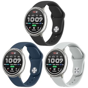 Imagem de Meliya Pulseiras para smartwatch Amazfit Active 2/Active/GTR Mini/GTS 2 2e 3 4/GTS 2 4 Mini/Bip 3/3 Pro/Bip U Pro/Bip S Lite, pulseiras de substituição de silicone macio de 20 mm para mulheres e