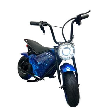 Imagem de Mini Moto Elétrica Infantil 6,5 250w 60kg 21km/h Com Led E - Shark Blu