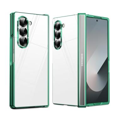 Imagem de Capa para Galaxy Z Fold 6, proteção de dobradiça, leve, slim fit, proteção contra quedas, capa robusta para Galaxy Z Fold 6 5G PC rígido à prova de choque processo de galvanoplastia verde 26-02