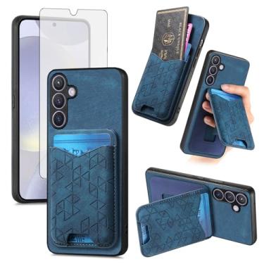 Imagem de Asuwish Capa de telefone para Samsung Galaxy S25 Plus S25+ 5G capa carteira com protetor de tela de vidro temperado fino porta-cartão de crédito com suporte para celular S25Plus 25S + S 25 25+