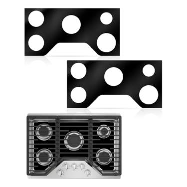Imagem de 2 peças protetoras de fogão a gás compatíveis com GE 91.4 cm modelo de fogão a gás JGP5036 CGP5036 CGP7036 PGP7036 PGP9036, capa de fogão a gás lavável e reutilizável, protetor de panela antiaderente