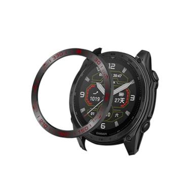 Imagem de Relógio Bisel para Garmin Tactix 8 51 mm Solar GPS Multisport Smartwatch, WUNIAK Capa Adesiva Polida de Aço Inoxidável Anti-Riscos Anel para Garmin Tactix 8 51 mm (Preto)