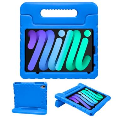 Imagem de LEFON Capa infantil à prova de choque para iPad mini 6/7, iPad mini 6ª 7ª geração com suporte para lápis, capa superprotetora leve para iPad mini A17 Pro de 8,3 polegadas (azul)