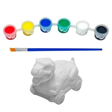 Imagem de Kit Infantil De Pintura Dinocar Carrinho De Dinossauro Com Tintas E Pincel