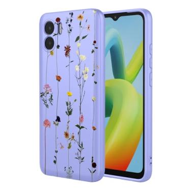 Imagem de KOARWVC Capa de telefone para Redmi A1, Capa para Redmi A2 220733SI 23026RN Capa fofa com estampa de flor, capa protetora fina de TPU macio para Xiaomi Redmi A1 Purple Garden