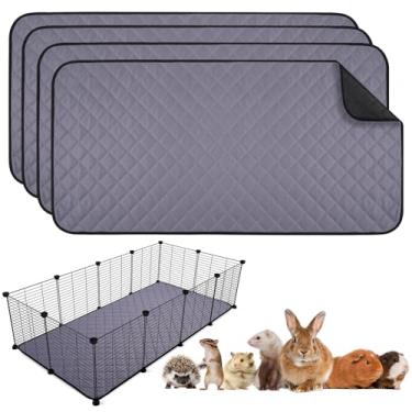 Imagem de Aitmexcn 4 Peças De Forros Para Gaiolas Porquinhos-Da-Índia, Almofadas Higiênicas Laváveis, Cama Superabsorvente Antiderrapante E Reutilizável Animais Pequenos, Coelho, Hamster, Rato - 24'' X 47''