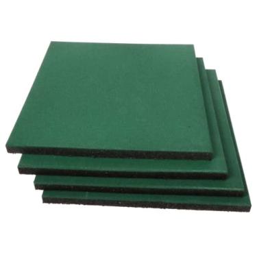 Imagem de lehom Pacote com 4 azulejos ecológicos interligados 50,8 cm x 50,8 cm x 3 cm Tapete de borracha resistente verde antiderrapante para parquinho de diversão, academia, interior e exterior, capa de 29 m²