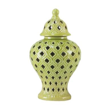 Imagem de BLWOTMOR Vaso de Cerâmica, Enfeite de Mesa, 4,9x9 Polegadas, Artesanato Multifuncional com Tampa, Jarra de para Decoração de Sala de Estar, Colecionável, Estilo a, Tamanho real