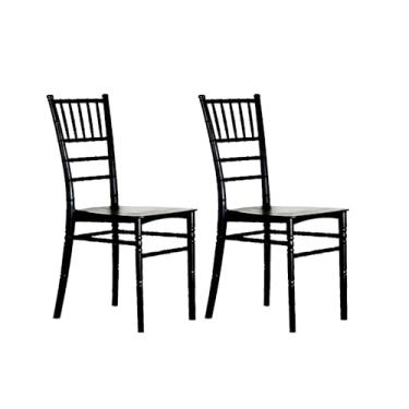 Imagem de Kit 2 Cadeira Tiffany Cor Preta Jardim Festa Plastica Preta