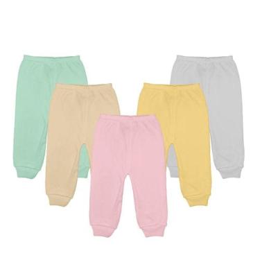 Imagem de Kit Roupa de Bebê 5 Peças Calça Mijão Liso Malha Pé Aberto - Koala Bab