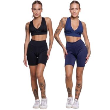 Imagem de KIT 2 Conjunto Top Bojo e Bermudinha Serra e Mar Roupa Para Academia Treino Moda Fitness-Feminino