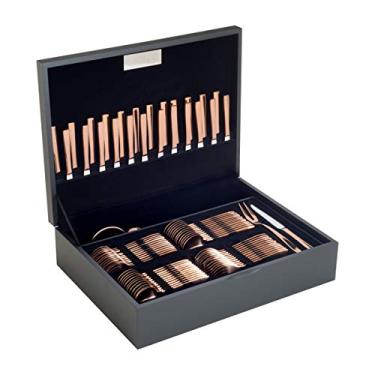 Imagem de FAQUEIRO 130PC PISA PVD DOURADO ROSÉ C/ESTOJO DE MADEIRA