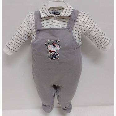 Imagem de Macacão Longo Jardineira Moletino Bebê Menino Zafielo 611