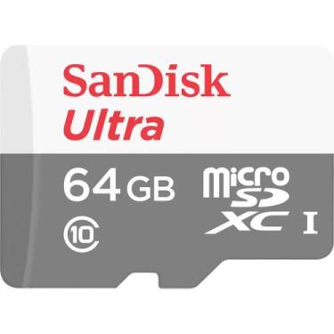 Imagem de Cartão de Memória Micro SD Sandisk Ultra 100 MB/s C10 64GB (SDSQUNR-06