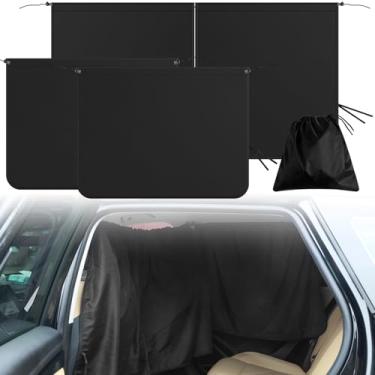 Imagem de 3 peças de persianas de janela de carro 95% bloqueadoras de luz cortinas divisórias de privacidade e capas laterais para janelas de carro Sedan amplas cortinas de acampamento de carro persianas de