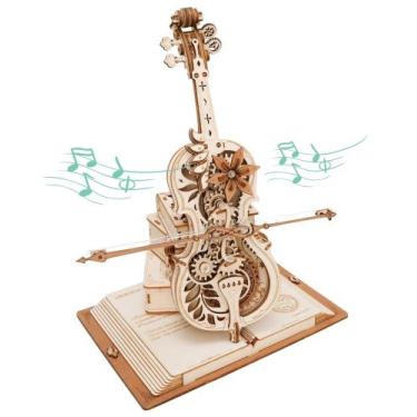 Imagem de Quebra-cabeça 3D ROKR, modelo de violoncelo, escala 1:5 com caixa de m