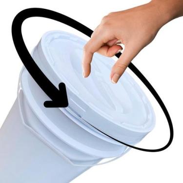 Imagem de Balde Para Cereais 20 Litros Tampa Rosca - Kit 9 Pçs - Nastripack