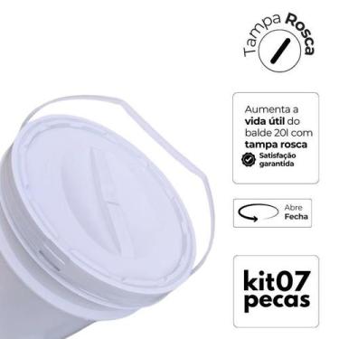 Imagem de Balde Plástico 20 L Tampa Rosca Para Uva - Kit 7 Pçs - Nastripack