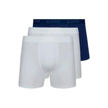 Imagem de Kit com 3 Cuecas Boxer Lupo 615-002 Colorido, Branco, M
