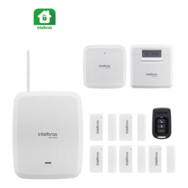 Imagem de Kit Alarme Profissional Intelbras AMT 8000 Sem Fio com 5 Sensores e Te