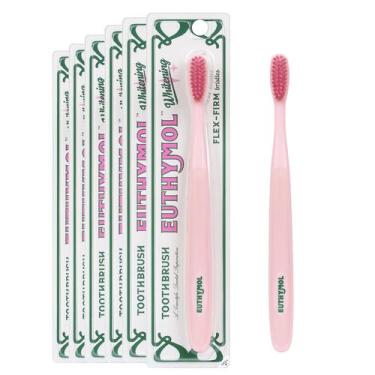 Imagem de Escova de dentes Euthymol Whitening Premium Soft Pink, pacote com 6