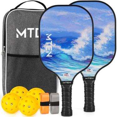 Imagem de Conjunto de pás Pickleball MTEN com superfície de fibra de vidro com 2