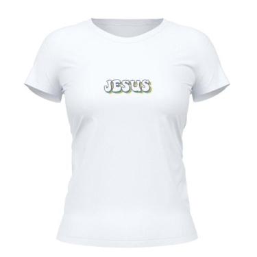 Imagem de Camiseta Cristã Feminina - Jesus  Branca - Penkal Personalizados, G
