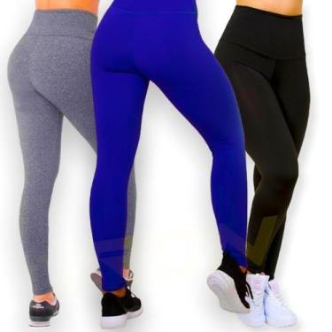 Imagem de Kit c/3 Calça Fitness Leg Legging Corrida Treino Casual  NEUTRA 131 - 