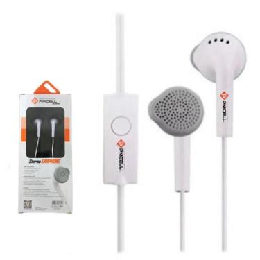 Imagem de Fone de ouvido com fio p2 intra auricular 1,2M pmcell stereo, Branco