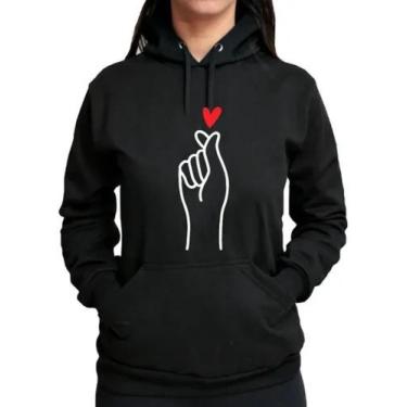 Imagem de Blusa de Moletom Branco BTS Coraçãozinho Com Capuz - trajano store, Pr