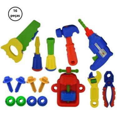 Imagem de Kit Ferramentas 16 pçs Brinquedo Oficina Infantil Calesita  - TATETI
