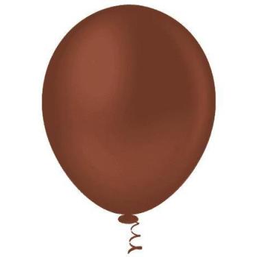 Imagem de BALÃO LISO REDONDO - PIC PIC Nº 05 - MARROM - Pacote com 50 unidades