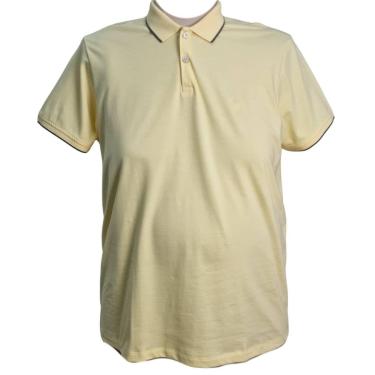 Imagem de Camiseta Polo Masculina Cratus Plus Size Amarela 100% Algodão-Masculino